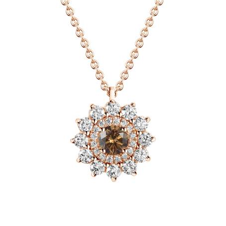 Lefkos Rose Gold Chocolate Diamond Pendant