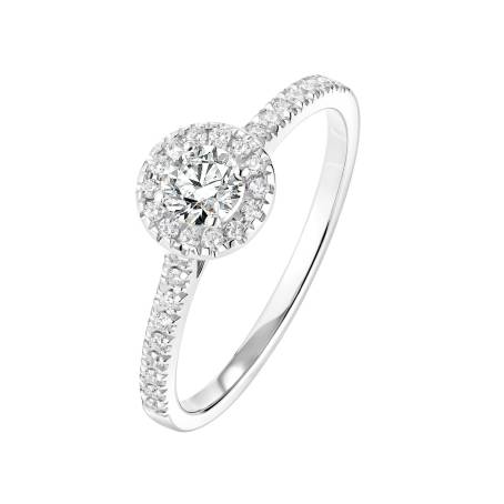 Bague Or blanc 18 cts Diamant Rétromantique S Pavée