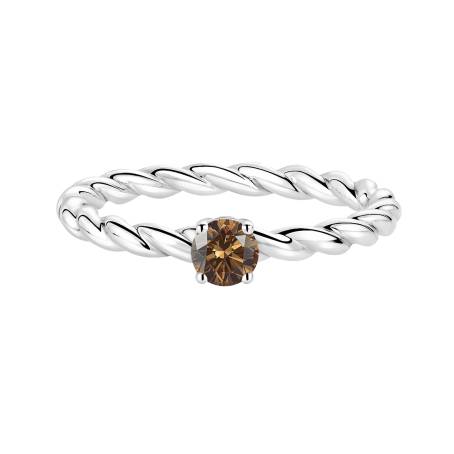 Ring 18K Weißgold Diamant-Schokolade Capucine 4 mm