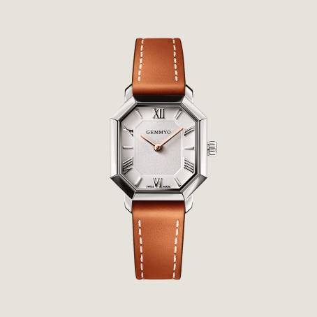 Montre Acier Prima Bracelet Cuir naturel