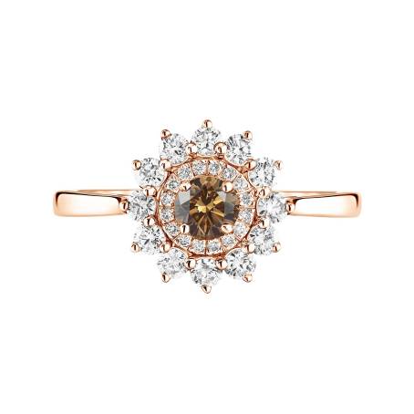 Ring 18K Roségold Diamant-Schokolade Lefkos 4 mm