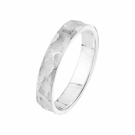 St-Honore 4 mm Martelée White Gold  Ring