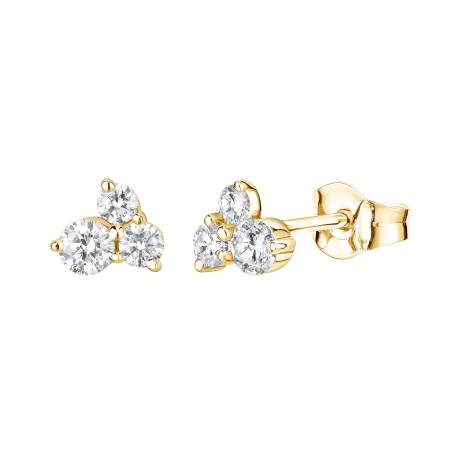 Mini EverBloom Yellow Gold Diamond Earrings