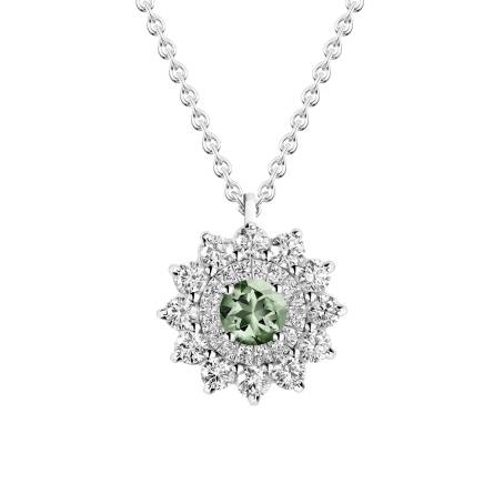 Lefkos White Gold Green Sapphire Pendant