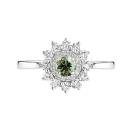 Vignette : Bague Or blanc Saphir Vert Lefkos 4 mm 1