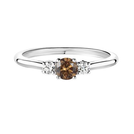 Ring 18K Weißgold Diamant-Schokolade Baby Lady Duo