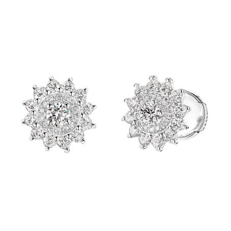 Boucles d'oreilles Or blanc 18 cts Diamant Lefkos