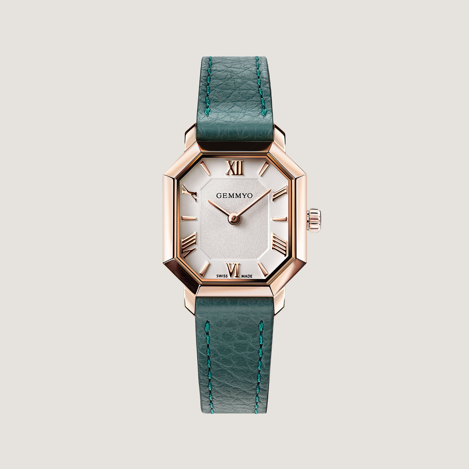 Montre Prima acier rosé et bracelet simple tour Teal