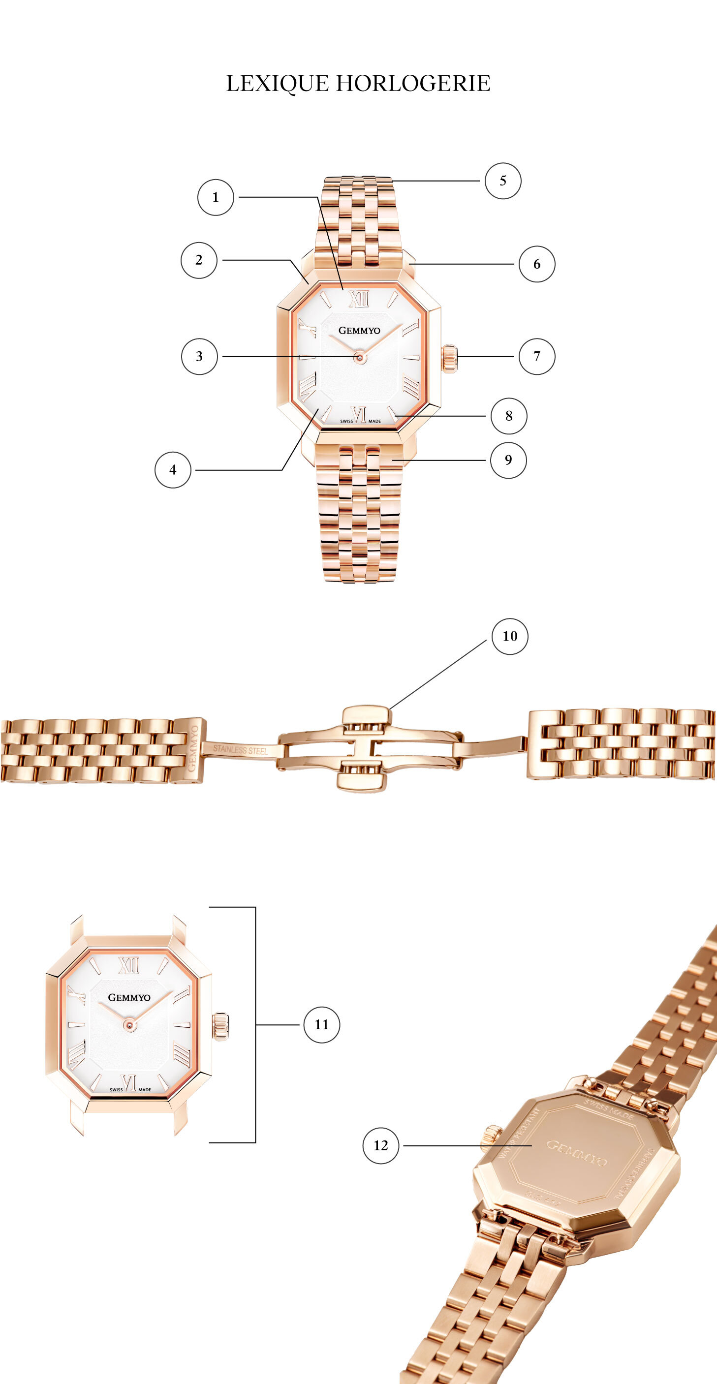 Montre Acier rosé Prima