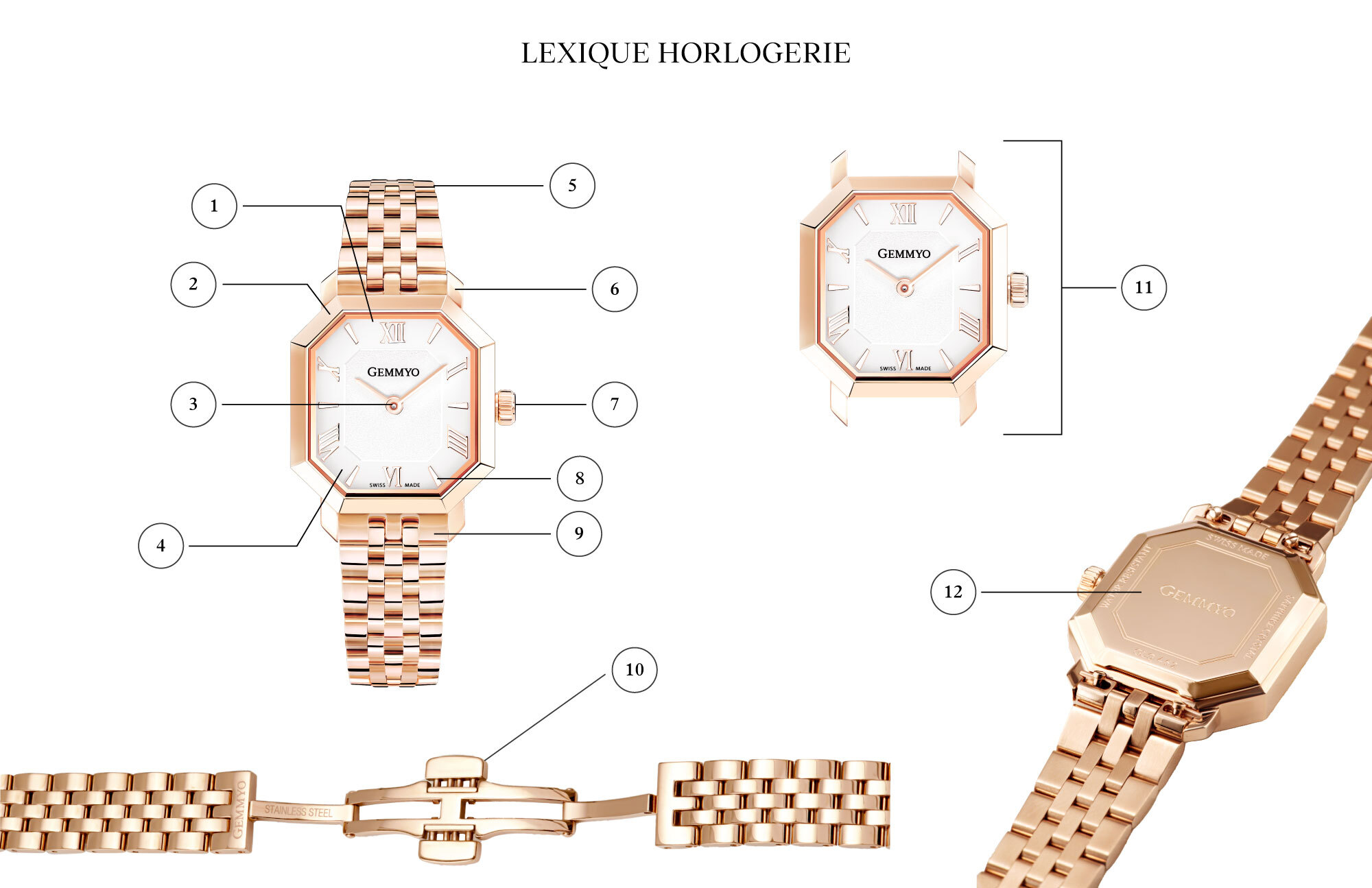 Montre Acier rosé Prima